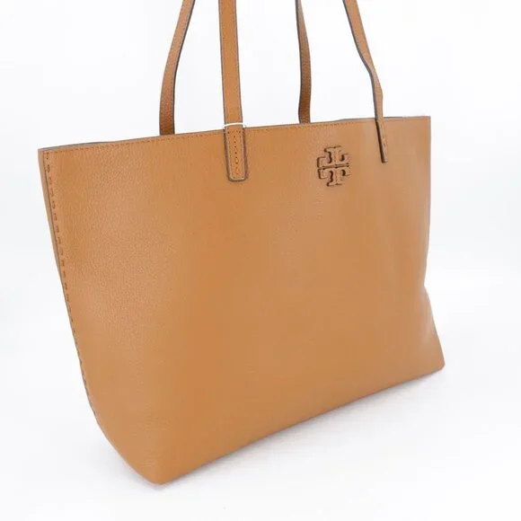Tory Burch McGraw Leather Tote Bag Tiramisu Brown